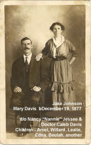JOHNSON Jake & Mary Johnson (Asa Davis' sister)