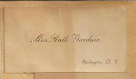 Calling Card Miss Ruth Gardner